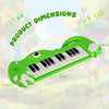 25-Key Kids Piano Keyboard Dinosaur Shape Toy Digital Piano with Built-in Music-Green