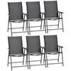Outsunny Set of Six Folding Garden Chairs - Black