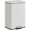 HOMCOM 20L Kitchen Bin with Soft-Close Lid and Stay-Open Function, Pedal Bin with Removable Inner Bucket for Kitchen, Office, Home, Cream