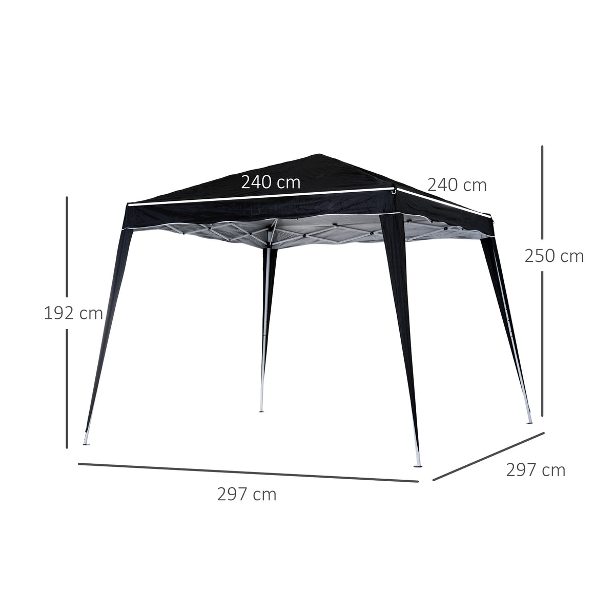 Outsunny Base/ Top Pop Up Gazebo with Carry Bag in Black