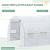 Outsunny 3 x 3 x 2 m Polytunnel Greenhouse with Roll-up Side Walls, Walk-in Grow House Tent with Steel Frame, Reinforced Cover, Zipped Door and 6 Mesh Windows for Garden, White