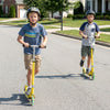 Kids Aluminum Folding Stunt Scooter with LED Wheels-Yellow