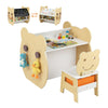 Kids' Art Table and Chair 3-in-1 Toddler Activity Table with Storage-Natural