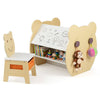 Kids' Art Table and Chair 3-in-1 Toddler Activity Table with Storage-Natural