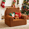 Kids Bear Sofa with Soft Fleece Fabric Cover-Brown