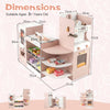 Kids Grocery Store Playset Wooden Pretend Play Supermarket-Pink