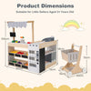 Kids Grocery Store Playset with Shopping Cart for Toddler Boys Girls 3+-Natural