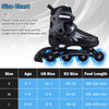 Kids Inline Skates 4 Sizes Adjustable Light-Up Roller Skates for Boys and Girls Ages 9-14-Grey