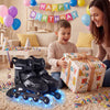 Kids Inline Skates with 4 Illuminated Wheels and Safety Protection for Boys Girls Ages 5-7-Grey