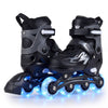 Kids Inline Skates with 4 Illuminated Wheels and Safety Protection for Boys Girls Ages 5-7-Grey