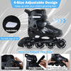 Kids Inline Skates with 4 Illuminated Wheels and Safety Protection for Boys Girls Ages 5-7-Grey