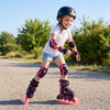 Kids Inline Skates with 4 Illuminated Wheels and Safety Protection for Boys Girls Ages 5-7-Pink