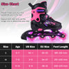 Kids Inline Skates with 4 Illuminated Wheels and Safety Protection for Boys Girls Ages 5-7-Pink