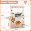 Kids Pizza Food Truck Wooden Pretend Play Snack Cart with Oven-Pink