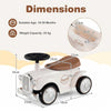 Kids Ride On Car with Under-seat Storage Space for 18-36 Months Boys and Girls Gifts-White