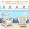 Kids Adirondack Chair All-Weather HDPE Toddler Lawn Chair-White