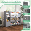 Kids Bookshelf Toy Storage Organizer with Storage Boxes and Open Shelves-Grey