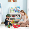 Kids Bookshelf Wooden Book Display Rack with 3-Tier Bookshelves-White