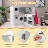 Kids Corner Play Kitchen with Apron and Chef Hat-White