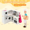Kids Corner Play Kitchen with Apron and Chef Hat-White