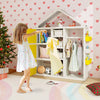 Kids Costume Storage Closet with Storage Bin-Yellow