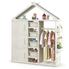 Kids Costume Storage Closet with Storage Bin-White