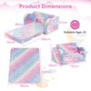 Kids Couch with Blanket 2-in-1 Folding Toddler Sofa Glow in the Dark Chair-Pink