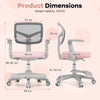Kids Desk Chair Children Study Chair with Adjustable Height Armrest and Footrest-Pink