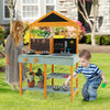 Kids Kitchen Playset with Root Viewer Planter Rotatable Faucet-green