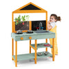 Kids Kitchen Playset with Root Viewer Planter Rotatable Faucet-green