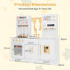 Kids Kitchen Playset with Coffee Maker and Stove Top and Golden Utensils-White