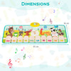 Kids Musical Animal Farm Mat with 10 Piano Keys and 10 Built-in Songs