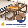 Kids Picnic Table with Cushions and Umbrella-Blue