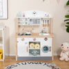 Wooden Kids Play Kitchen Set with Microwave Oven and Washing Machine