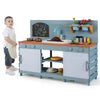 Kids Play Kitchen Set with Chalkboard and Faucet and Sink-Blue