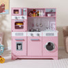 Kids Play Kitchen Toy Set with Water Dispenser and Sink-Pink