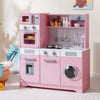 Kids Play Kitchen Toy Set with Water Dispenser and Sink-Pink
