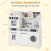 Kids Play Kitchen Toy Set with Water Dispenser and Sink-White