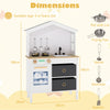 Kids Play Kitchen with 2 Stoves and Drawers and Dishwasher-White