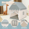 Kids Play Tent with Padded Mat Indoor Playhouse-Beige & Grey