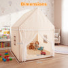 Kids Play Tent with Soft Sponge Padded Mat and Solid Wood Frame-Beige
