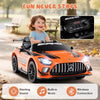 12V Kids Powered Ride on Car Benz GT3 with Spoiler and Remote Control-Orange