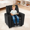 Kids Recliner with Cup Holder PU Leather Kids Reclining Chair-Black