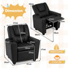 Kids Recliner with Cup Holder PU Leather Kids Reclining Chair-Black