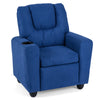 Kids Recliner with Cup Holder PU Leather Kids Reclining Chair-Blue