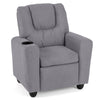 Kids Recliner with Cup Holder PU Leather Kids Reclining Chair-Grey