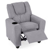 Kids Recliner with Cup Holder PU Leather Kids Reclining Chair-Grey