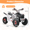 Kids Ride on ATV with Direction Control Large Seat-White