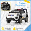 12V Kid Ride on Police Car with Remote Control for Children-White