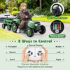 Kids Ride on Tractor 12V Electric Vehicle with Detachable Trailer and Remote Control-Dark Green